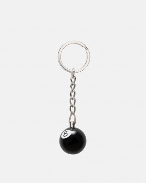 Stussy 8 Ball Keychain - Home Goods Mustat | TFIWZ26103