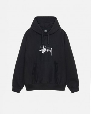 Stussy Basic Applique Hoodie - Unisex Hoodies Mustat | LFITR15583