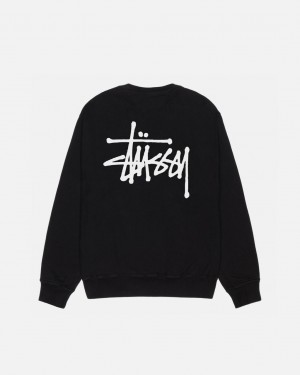 Stussy Basic Stussy Crew Pigment Dyed - Unisex Hoodies Mustat | PFIER39382