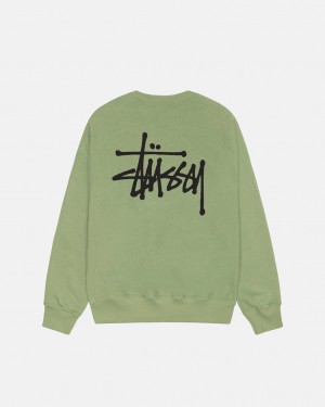 Stussy Basic Stussy Crew - Unisex Hoodies Vihreä | FIIIZ74913