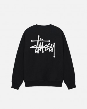 Stussy Basic Stussy Crew - Unisex Hoodies Mustat | FIXBR80839