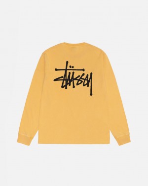 Stussy Basic Stussy LS Tee Pigment Dyed - Unisex Longsleeve Oranssi | FIXBR56990