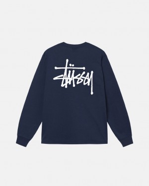 Stussy Basic Stussy LS Tee - Mens Tees Laivastonsininen | FICIF70978