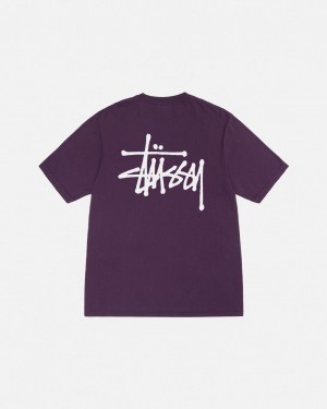 Stussy Basic Stussy Tee Pigment Dyed - Unisex Shortsleeve Violetit | FFIUI62941