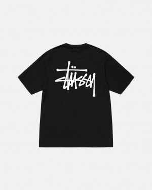 Stussy Basic Stussy Tee Pigment Dyed - Unisex Shortsleeve Mustat | FIZPD14566