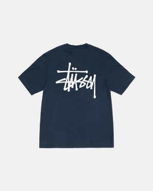 Stussy Basic Stussy Tee - Unisex Shortsleeve Laivastonsininen | GFIEC46712