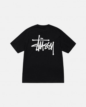 Stussy Basic Stussy Tee - Unisex Shortsleeve Mustat | FINEJ71928