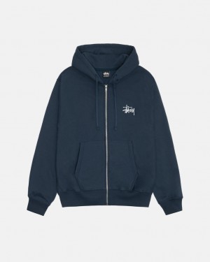 Stussy Basic Stussy Zip Hoodie - Unisex Hoodies Laivastonsininen | TFIWZ23137