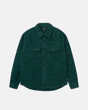 Stussy Boucle Villa Cpo Shirt - Unisex Tops Shirts Vihreä | FIQAV48312