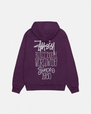 Stussy Built Tough Hoodie Pigment Dyed - Unisex Hoodies Violetit | FFIHY91031