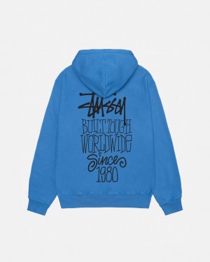 Stussy Built Tough Hoodie Pigment Dyed - Unisex Hoodies Sininen | FIJVR40818