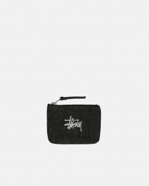 Stussy Canvas Coin Pouch - Unisex Bags Mustat | XFIGW48356