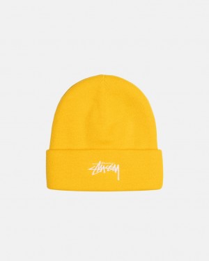 Stussy Cuff Beanie Stock - Unisex Sinapinkeltainen | FIJKU59306