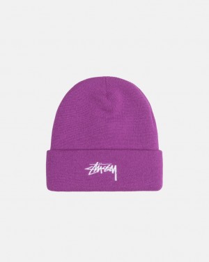 Stussy Cuff Beanie Stock - Unisex Violetit | GFIEC44414