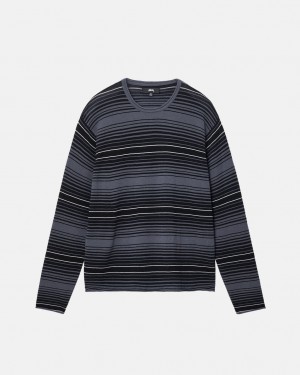 Stussy Horizontal Stripe Villa - Unisex Sweaters Harmaat | MFIHR58092