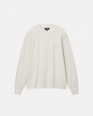 Stussy Lazy LS Tee - Unisex Longsleeve Beige | FIQCS93903