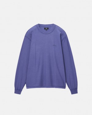 Stussy Lazy LS Tee - Unisex Longsleeve T-Shirts Syvä Sininen | ZFINQ66853