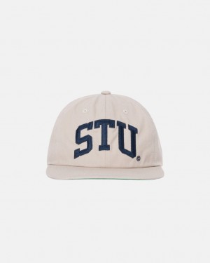 Stussy Mid-Depth Stu Arch Strapback - Unisex Khaki | FIEAH47606