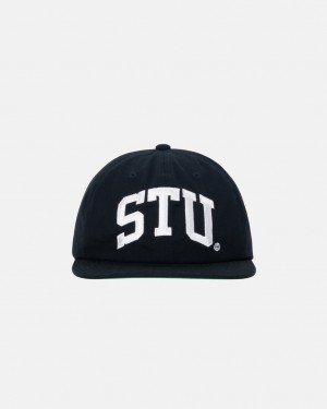 Stussy Mid-Depth Stu Arch Strapback - Unisex Mustat | AFIWC59200