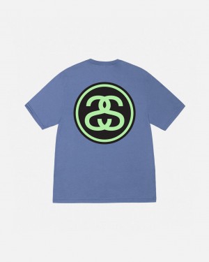 Stussy SS-Link Tee - Unisex Shortsleeve Sininen | BFISO29878