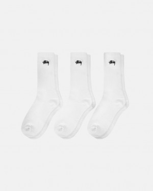 Stussy Stock Crew Sock Pack - Home Goods Valkoinen | FIDFL18051