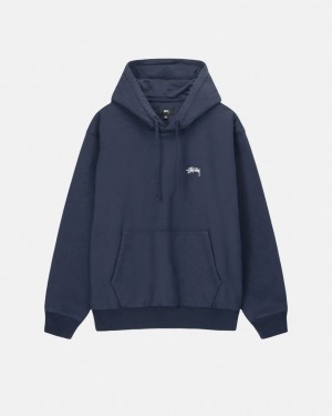 Stussy Stock Logo Hoodie - Unisex Hoodies Laivastonsininen | QFIWA29057