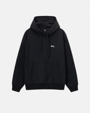 Stussy Stock Logo Hoodie - Unisex Hoodies Mustat | MFIHR75647