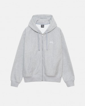 Stussy Stock Logo Zip Hoodie - Unisex Hoodies Harmaat | MFIFT45475