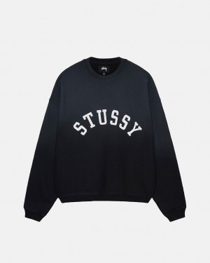 Stussy Sun Faded Oversized Crew - Unisex Hoodies Mustat | BFISO16392