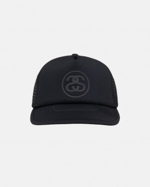 Stussy Trucker Ss-Link Snapback - Unisex Mustat | ZFIMJ71506