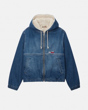 Stussy Työ Jacket Denim Sherpa - Unisex Jackets Sininen | FIJZR67483