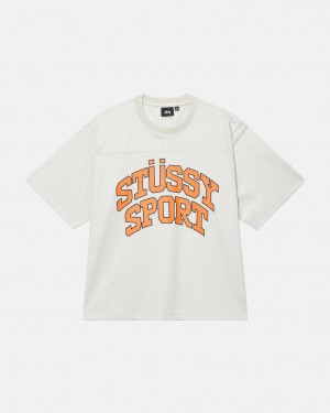 Stussy Urheilu Mesh Football Jersey - Unisex Sweaters Knits Beige | FIXMI28624