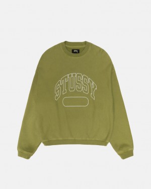 Stussy Varsity Oversized Crew - Unisex Hoodies Vihreä | FICIF18395