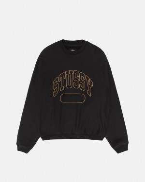 Stussy Varsity Oversized Crew - Unisex Hoodies Mustat | EFIVG29000