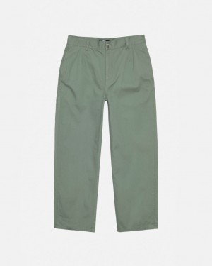 Stussy Workgear Trouser Twill - Unisex Pants Vihreä | DFIVO63228