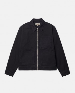 Stussy Zip Työ Jacket Overdyed - Unisex Jackets Mustat | FINZX85717