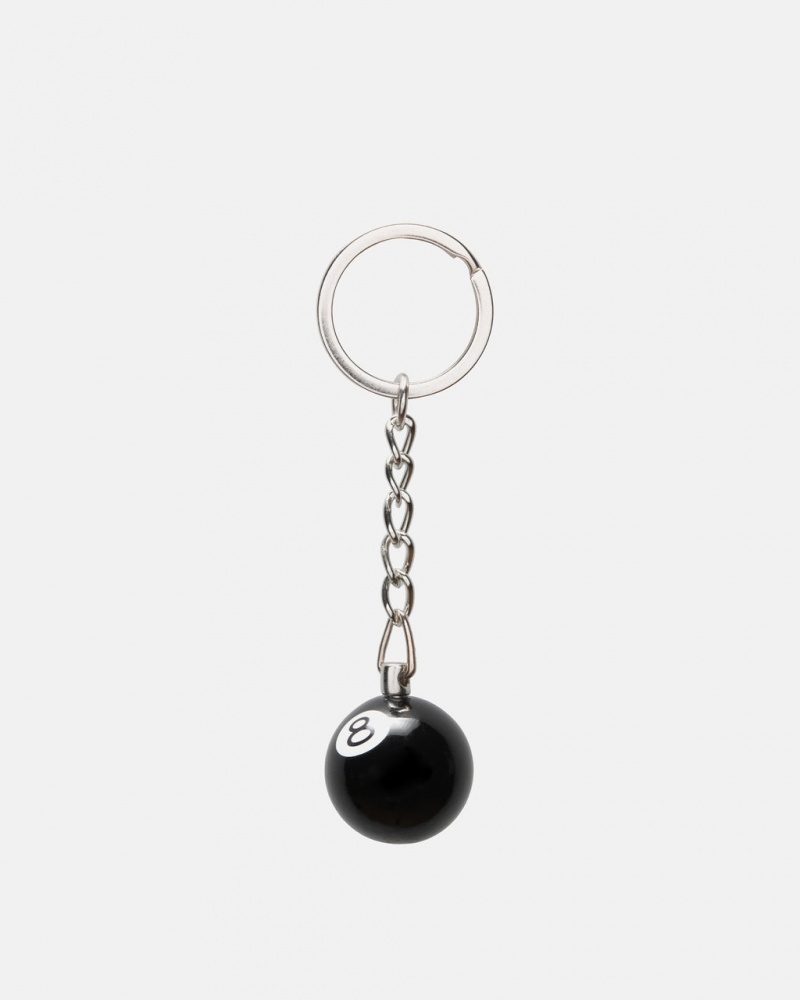 Stussy 8 Ball Keychain - Home Goods Mustat | TFIWZ26103