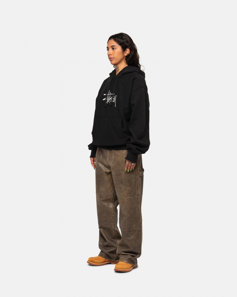 Stussy Basic Applique Hoodie - Unisex Hoodies Mustat | LFITR15583