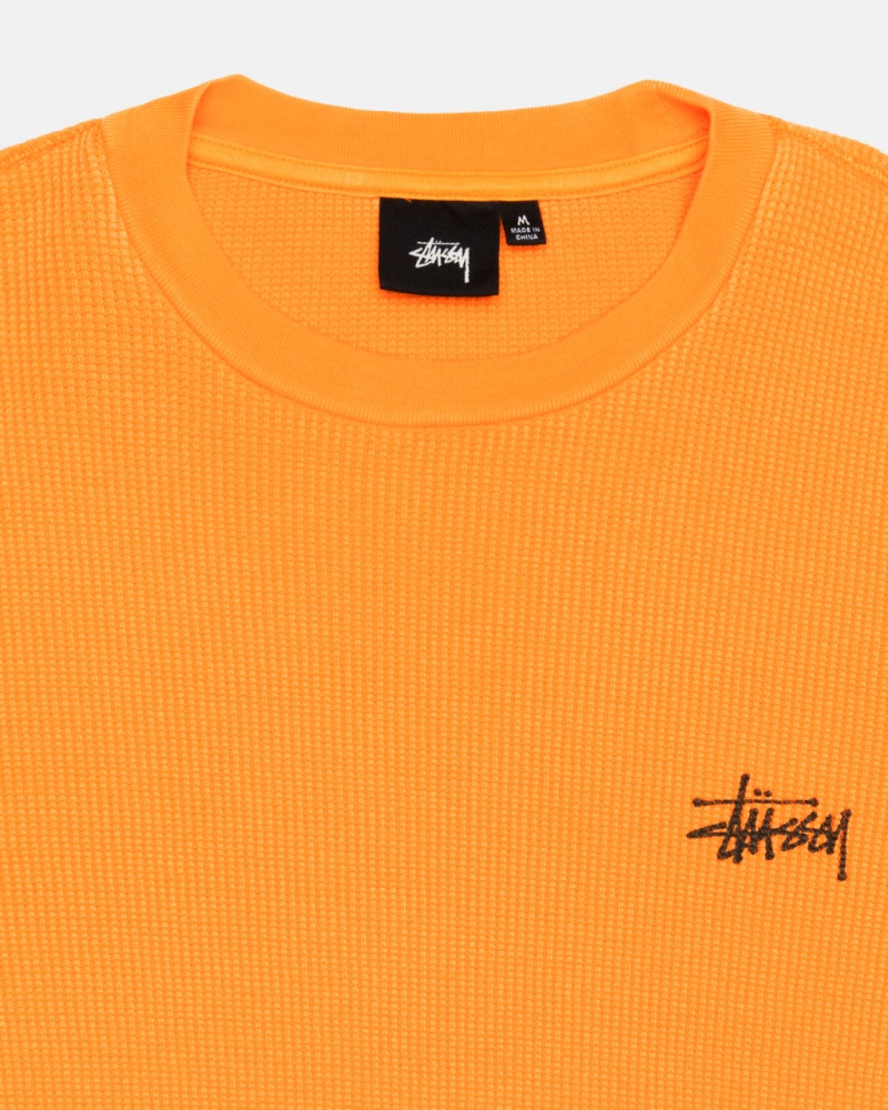 Stussy Basic Stock Ls Thermal - Mens Long Sleeve Knit Aprikoosi | FIJKU39416