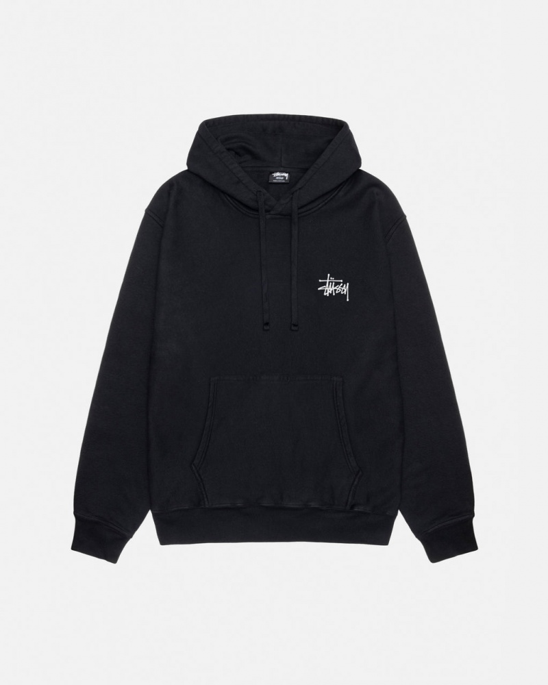 Stussy Basic Stussy Hoodie Pigment Dyed - Unisex Hoodies Mustat | FIQCS10400