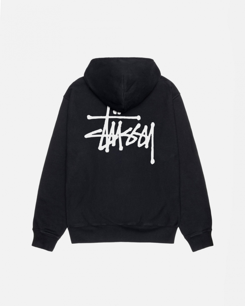 Stussy Basic Stussy Hoodie Pigment Dyed - Unisex Hoodies Mustat | FIQCS10400