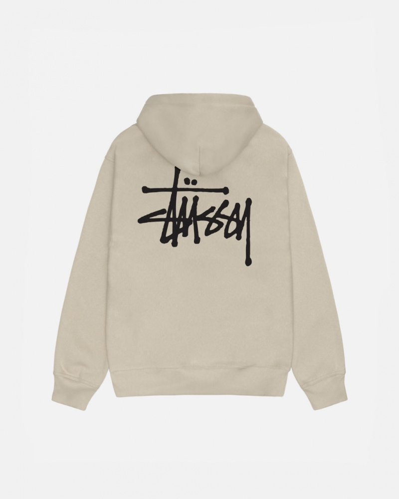 Stussy Basic Stussy Zip Hoodie - Unisex Hoodies Khaki | XFIGW48346