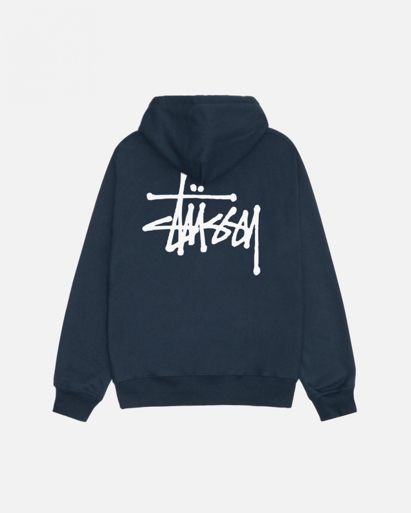 Stussy Basic Stussy Zip Hoodie - Unisex Hoodies Laivastonsininen | TFIWZ23137