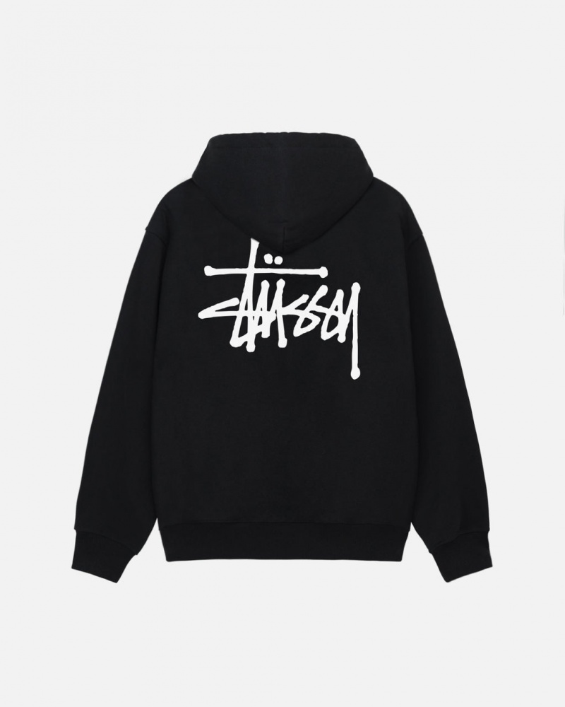 Stussy Basic Stussy Zip Hoodie - Unisex Hoodies Mustat | FIEAH57970