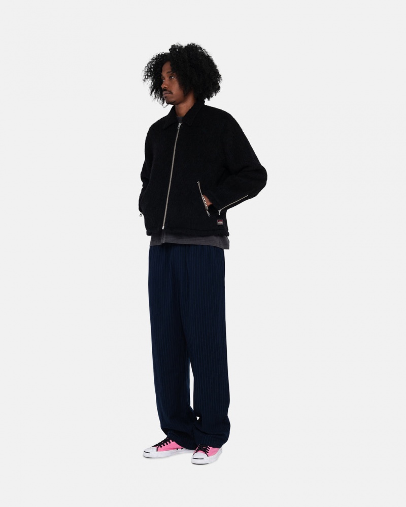 Stussy Beach Pant Villa Stripe - Unisex Pants Laivastonsininen | AFIWC46342