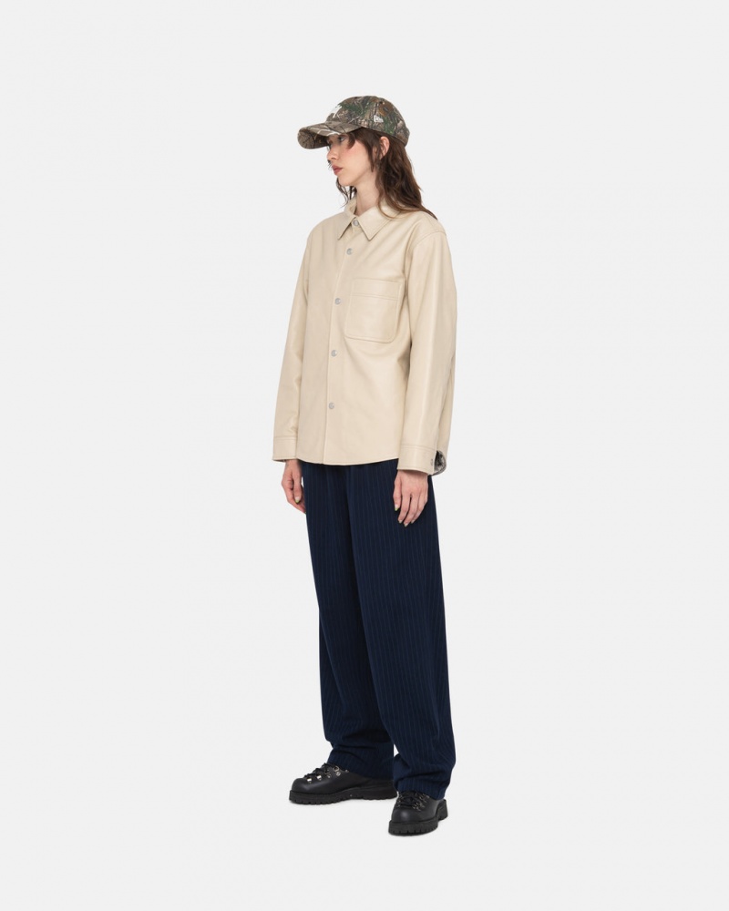 Stussy Beach Pant Villa Stripe - Unisex Pants Laivastonsininen | AFIWC46342