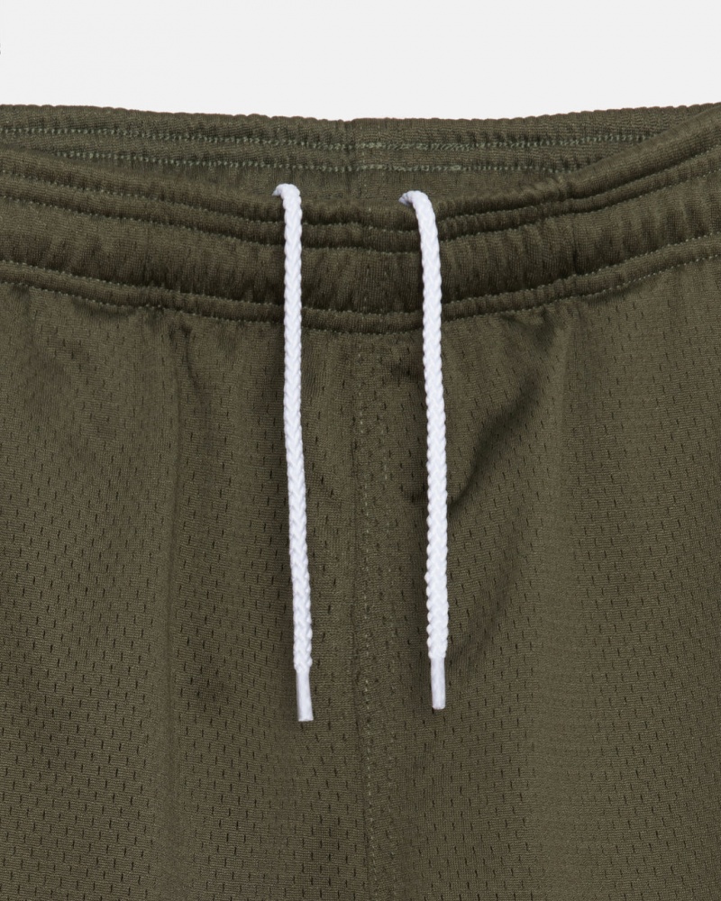 Stussy Big Basic Mesh Lyhyt - Men&s Shorts Trunks Oliivinvihreä | LFISX93983