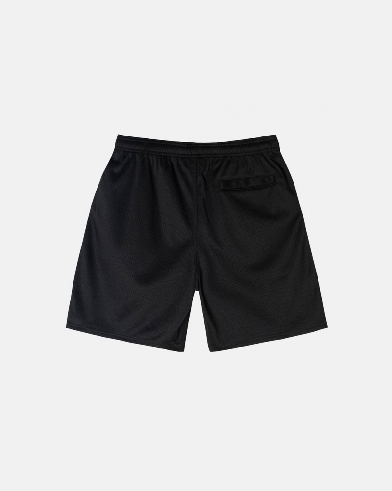 Stussy Big Basic Mesh Lyhyt - Men&s Shorts Trunks Mustat | FIJVR25893