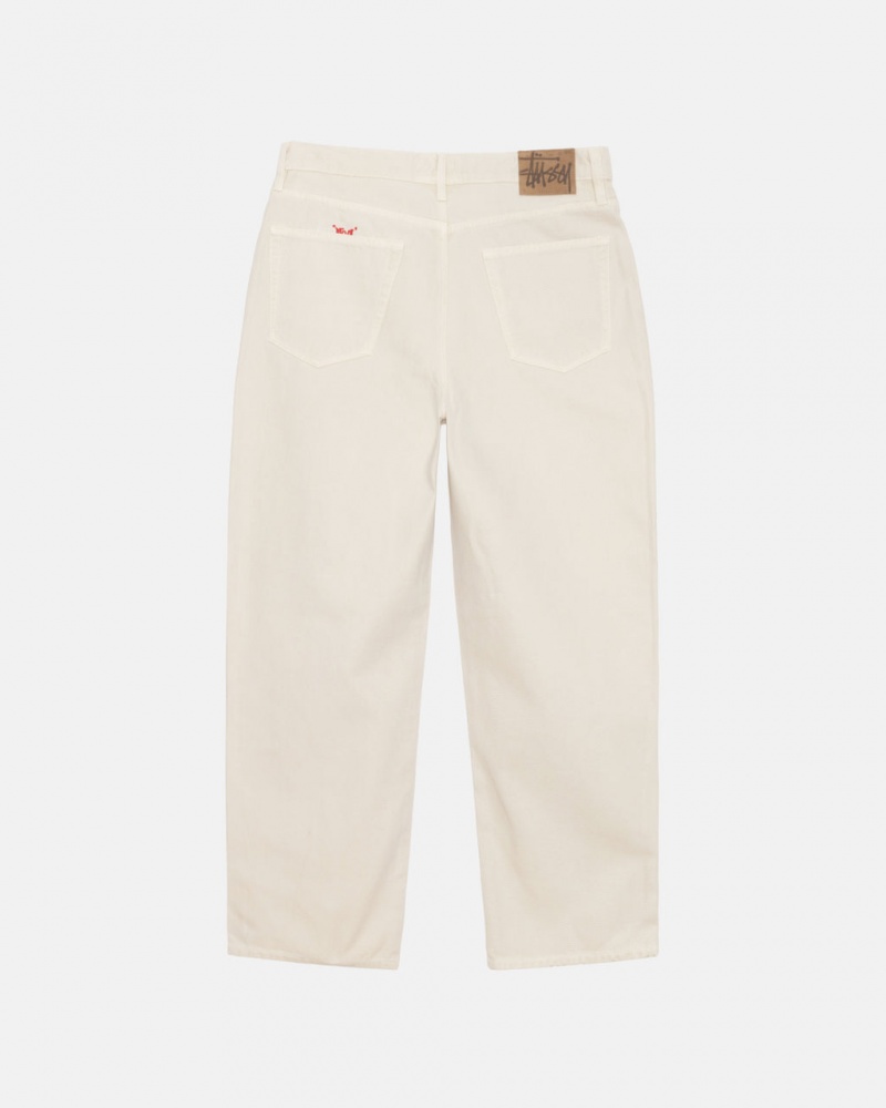 Stussy Big Ol& Jean Washed Canvas - Unisex Pants Beige | FICIF69332