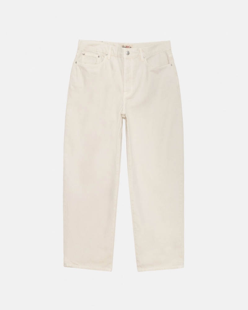 Stussy Big Ol& Jean Washed Canvas - Unisex Pants Beige | FICIF69332